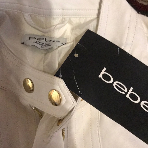 Brand new leather Bebe jacket with gold studs - Picture 2 of 3